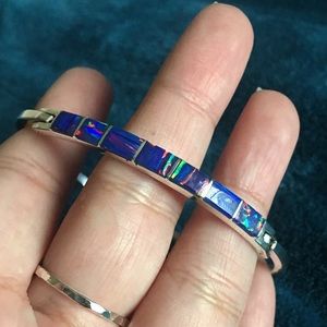 Blue Opal Hinge Bracelet